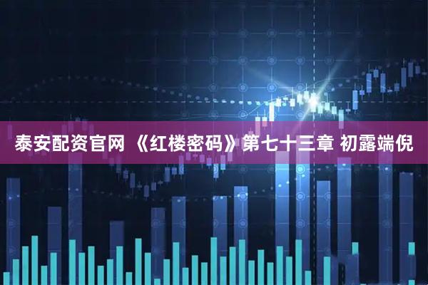 泰安配资官网 《红楼密码》第七十三章 初露端倪